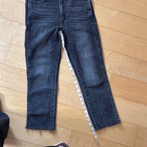GAP Dark Gray or washed black cigarette high rise jeans